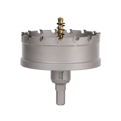 Vista 24 de Sierra perforadora de carburo de 1-1/2 pulgadas (1.496 in) para metal duro, cortador de agujeros con punta de carburo de tungsteno con broca piloto