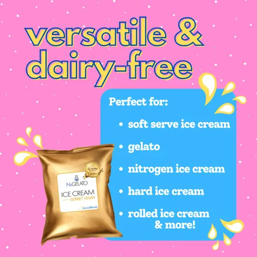 Vista 2 de AussieBlends Mezcla de sorbete, mezcla suave vegana sin lácteos para sorbete Soft Serve, helado enrollado, gelato, nitrógeno líquido y base