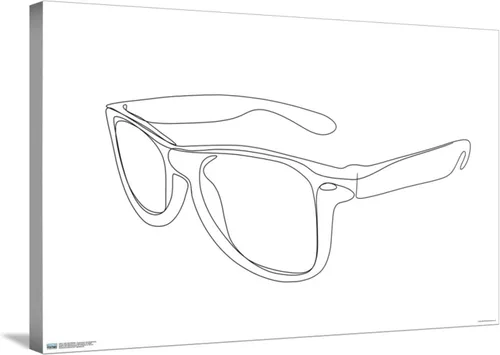 Vista 5 de Trends International LÍNEA Y Pincel - Póster de pared de lona con lentes de sol de línea continua