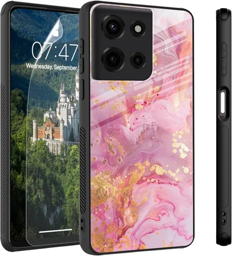 Vista 36 de Funda para Motorola Moto Edge 2022, cubierta trasera de vidrio templado con protector de pantalla, protección a prueba de golpes para Motorola Moto