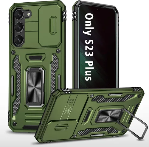 Vista 15 de ANGELAS - Funda a prueba de golpes para Samsung Galaxy S23 Plus, parachoques de silicona TPU con protección anticaídas, cubierta deslizante
