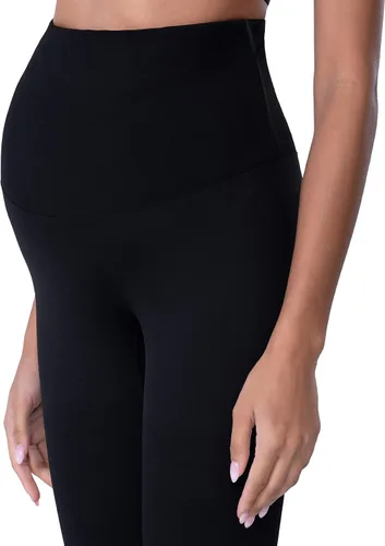 Vista 4 de POSHDIVAH - Leggings de maternidad para mujer para usar sobre el vientre, pantalones de yoga para embarazo, leggings para entrenamiento activo