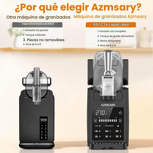 Vista 9 de Máquina de granizado para el hogar, máquina de helado de 85 onzas Negro