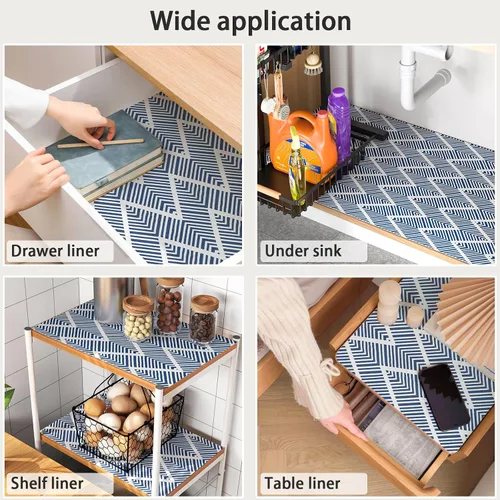 Vista 6 de Cohoo Home Revestimientos para cajones y estantes para gabinetes de cocina sin adhesivo, revestimientos antideslizantes para gabinetes y estantes