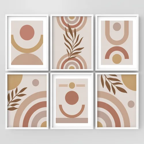 Vista 64 de Juego de galería de collage enmarcado para pared, diseño de plantas de flores de William Morris, ilustraciones de naturaleza silvestre, moderno