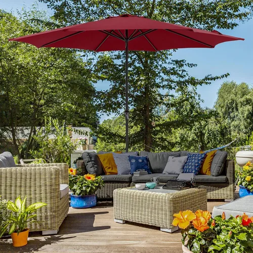 Vista 7 de COBANA Patio Umbrella with Base Included, Outdoor Market Table Umbrella with Umbrella Stand Weights