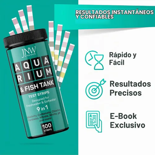 Vista 4 de Tiras reactivas para acuarios – Kit de prueba de acuario 9 en 1 con libro electrónico – Kit de prueba de agua para acuario con tiras de prueba