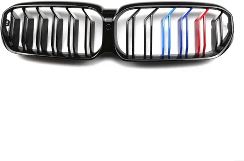 Vista 15 de Rejilla F10, parrilla frontal negra compatible con BMW 2010-2017 5 Series F10 F11 F18 M5 528i 535d 535i 550i, M Color Double Slats