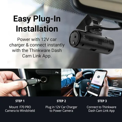 Vista 2 de Thinkware Dash Cam, F70 PRO - 1080p FHD, Wi-Fi, modo de estacionamiento
