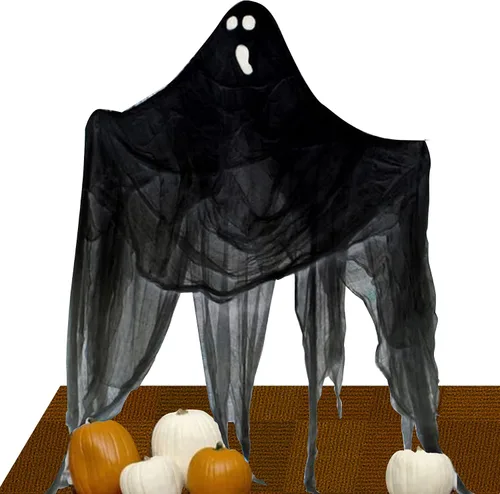 Vista 6 de Tela espeluznante de Halloween, 354 x 85 pulgadas, tela espeluznante para casas embrujadas, fiestas, puertas, exteriores e interiores, decoración