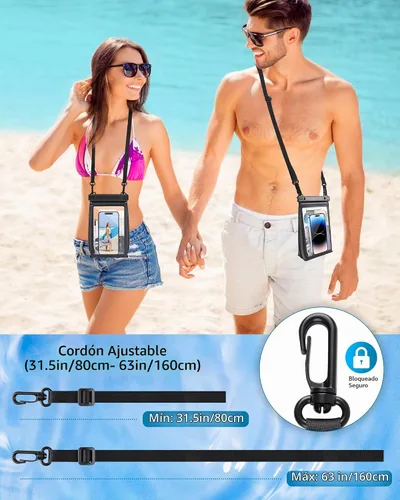 Vista 5 de Bolsa impermeable para teléfono de gran capacidad, bolsa seca flotante para iPhone 17 16 13 12 11 Pro Max Galaxy S22 S21 bolsa impermeable protector