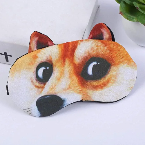Vista 5 de Paquete de 8 mascarillas divertidas para dormir con diseño de animales lindos para dormir, gatos, perros, máscaras de felpa suave para dormir