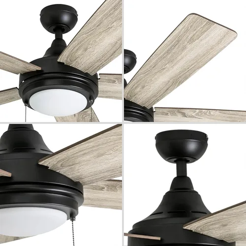 Vista 9 de Honeywell Ventiladores de techo Ventnor, ventilador de techo LED para interiores de 52 pulgadas de estilo granja moderna con luz, interruptor