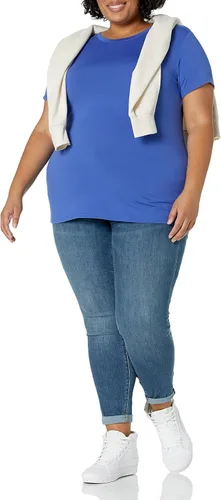 Vista 30 de Amazon Essentials Camiseta de manga corta con cuello redondo para mujer, de secado rápido, para entrenamiento, gimnasio, paquete múltiple