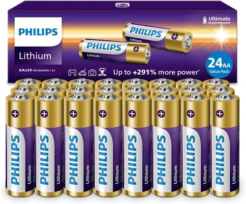 Vista 9 de PHILIPS Paquete de 8 baterías AA de litio, batería doble AA de litio de larga duración, pilas AA de alta capacidad de 1.5 V para dispositivos