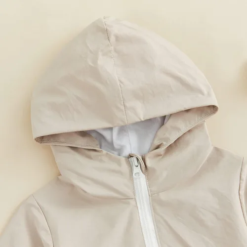 Vista 4 de AEEMCEM Sudaderas con capucha y bloque de color para niños pequeños, con cremallera de un cuarto, manga larga, con bolsillo con cremallera