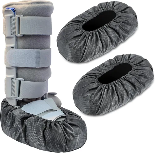 Vista 12 de Shyyween 2 piezas de fundas para botas de caminar Air Cam para fracturas médicas, fundas impermeables para botas de yeso, fundas para zapatos