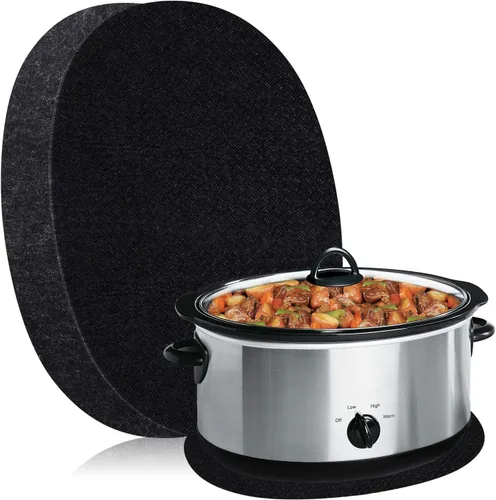 Vista 7 de SIUDANGKA 2 alfombrillas resistentes al calor para freidora de aire, cafetera, tostadora, protector de encimera rectangular negro de fieltro