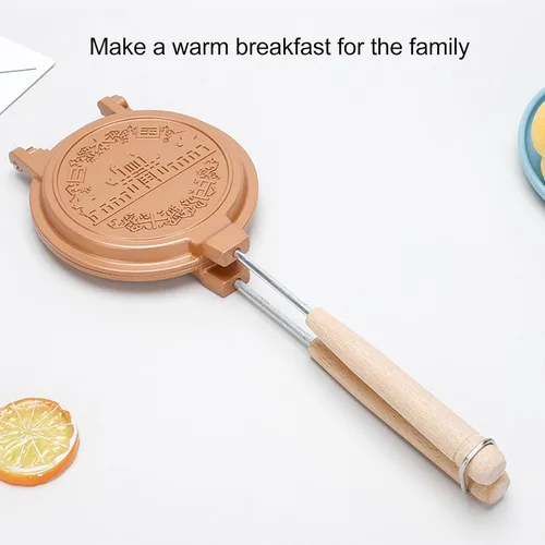 Vista 5 de FOSA Sartén para hornear sándwiches de doble cara, máquina de sándwiches calientes con mango desmontable, sartén para panqueques de desayuno