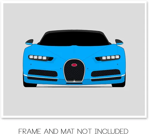 Vista 2 de Custom Car Posters Handmade Poster compatible with Bugatti Chiron Sport (2016-Present) Print Wall Art Décor - 8x10 Metallic Print (Unframed)