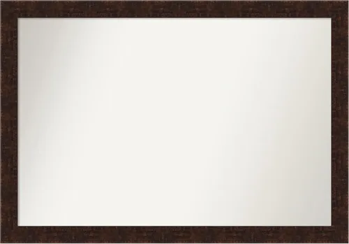 Vista 71 de Amanti Art Espejo de baño de bronce para sobre fregadero, 24 x 24 pulgadas, espejo de tocador cuadrado estrecho de bronce Manhattan, marco de madera