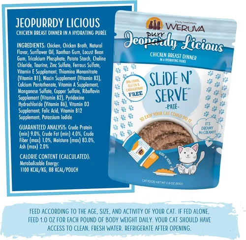 Vista 5 de Bolsas de comida para gatos Weruva clásica, Slide 'n Serve, sin cereales, paté húmedo natural