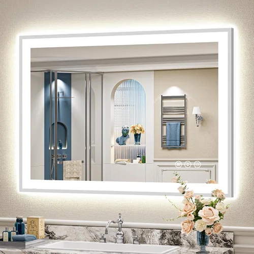 Vista 12 de 24x32 LED Bathroom Mirror, Backlit & Front Lit Lighted Mirror Retroiluminado+luz frontal