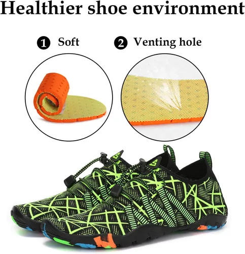 Vista 5 de Zapatos de agua para hombre y mujer, zapatos acuáticos descalzos, de secado rápido, para playa, natación, buceo, kayak, surf, deportes acuáticos