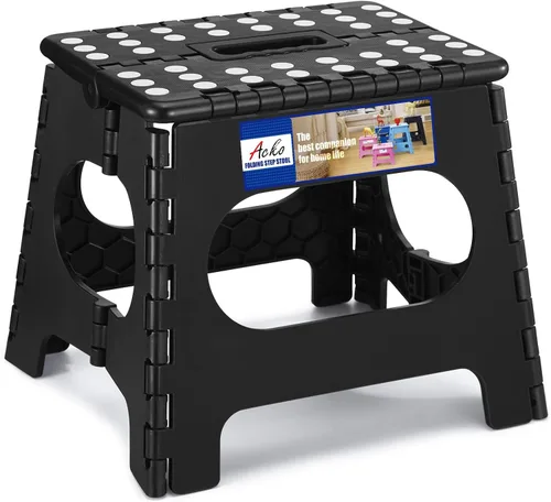 Vista 31 de ACKO Taburete plegable de 13 pulgadas, soporta 300 libras para adultos y Bicolor Verde