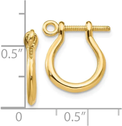 Vista 2 de Pendientes de oro amarillo macizo de 10 quilates con eslabones de tornillo, Metal