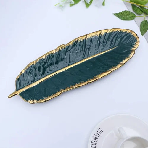 Vista 9 de Bandeja de almacenamiento de joyería de cerámica BESPORTBLE con anillo de hoja, organizador de joyas, organizador para joyas, cosméticos, cocina