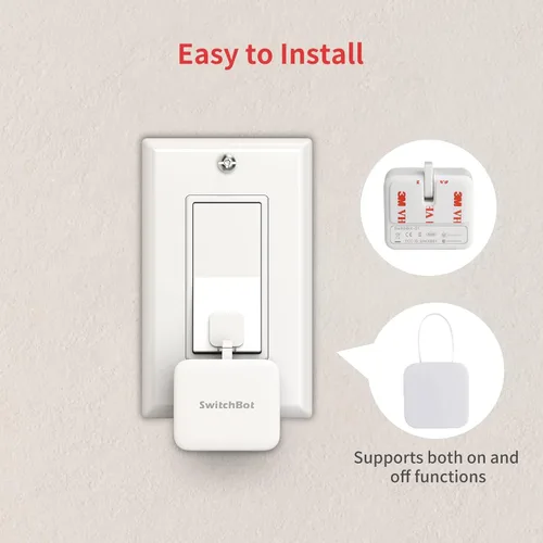 Vista 7 de Switchbot Empujador de botón de interruptor inteligente (Bluetooth): Fingerbot para interruptor basculante/botones unidireccionales, control