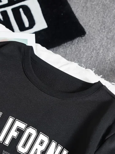 Vista 3 de Floerns Sudadera de manga larga con forro térmico para hombre, talla grande