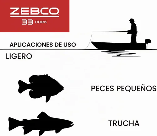Vista 8 de Zebco 33 Combo de Carrete y Caña de Pescar con Corcho, Caña de Grafito con Mango de Corcho, Carrete de Pesca QuickSet Anti-Reversa con Alerta