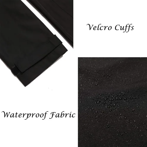 Vista 6 de COOFANDY Chaqueta impermeable para hombre con capucha impermeable ligera activa larga