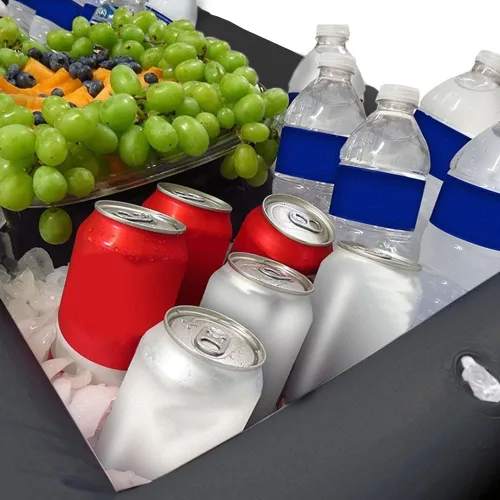 Vista 3 de Barras de servir inflables para bufé de hielo, bandejas para servir ensaladas, soporte para bebidas y alimentos, contenedores refrigerantes