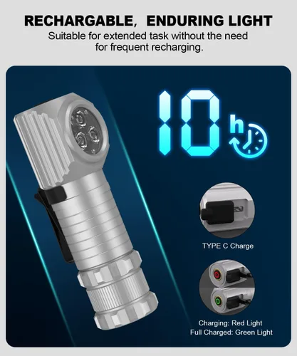 Vista 3 de Linterna frontal LED recargable para correr, al aire libre y uso de emergencia