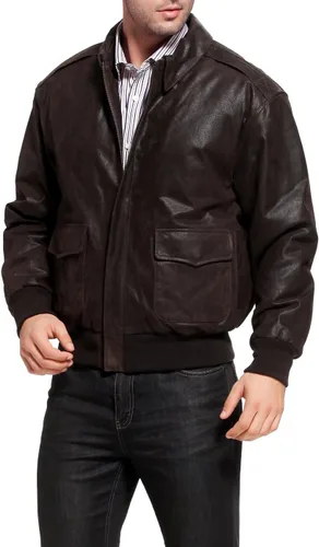 Vista 4 de Landing Leathers Air Force A-2 - Chaqueta cazadora de cuero para hombre, chaqueta de aviador