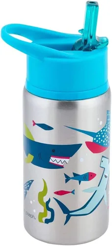Vista 9 de Stephen Joseph Botellas de agua de acero inoxidable, 18 onzas, tapa con popote, vaso reutilizable, aislado, DINO
