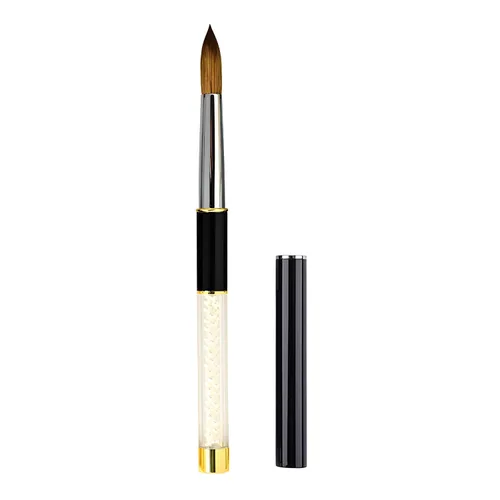 Vista 9 de Kolinsky - Brochas de uñas tamaño 8, pinceles de uñas para aplicación acrílica, mango resistente, forma ovalada, herramientas de diseño de uñas