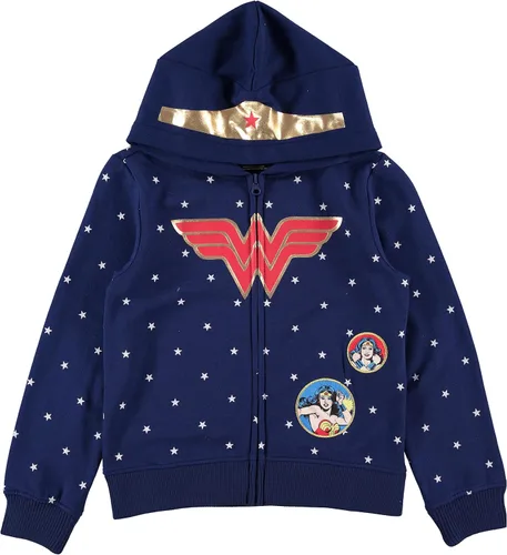 Vista 2 de Sudadera con capucha de mujer maravilla para niñas talla 4-16