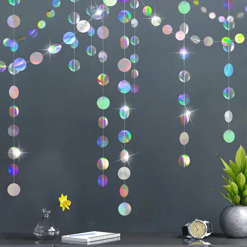 Vista 3 de KatchOn, Globos grandes, negros y plateados con decoraciones holográficas para colgar, 22 pulgadas, paquete de 7, telón de fondo redondo holográfico