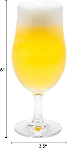 Vista 4 de Restaurantware Vaso de cerveza de 18 oz - Tallo, Pilsner - 3 1/2" x 3 1/2" x 8" - Caja de 12