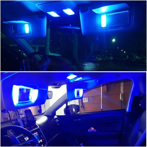 Vista 2 de YM E-Bright Festoon LED azul de 1.102 in para luces de espejo de visera de automóvil, 14V1CP 6641 6612F LED Festoon Bulb 12V Dome Light, 3030-4SMD