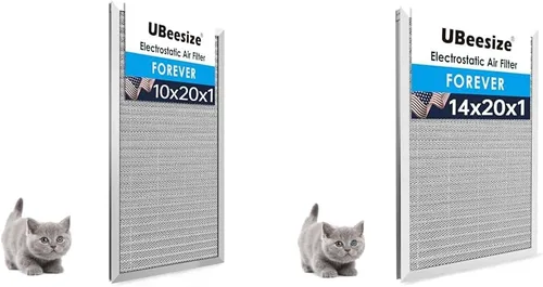 Vista 39 de UBeesize - Filtro de aire electrostático permanente de 10 x 20 x 1 pulgadas para aire acondicionado, calefacción y HVAC, reutilizable y lavable