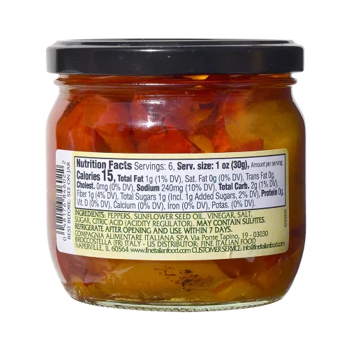 Vista 2 de Mantova Pimientos asados, 11.3 onzas (paquete de 2), producto de Italia, totalmente naturales, ligeramente tostados, aptos para veganos, sin OMG