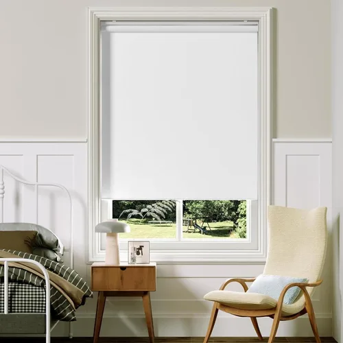 Vista 22 de Persianas enrollables opacas sin cordón para oscurecer la habitación, con sistema de resorte, protección UV, persianas de puerta, para hogar y Negro