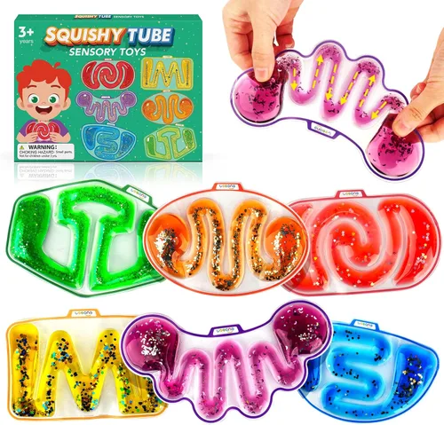 Vista 7 de LESONG - Juguete sensorial para la ansiedad, para niños autistas con necesidades especiales, alivio de estrés y ansiedad, tubo sensorial