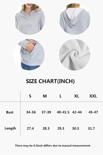 Vista 6 de Smallshow sudadera con capucha para mujer con forro polar bolsillo tipo canguro de maternidad para amamantar