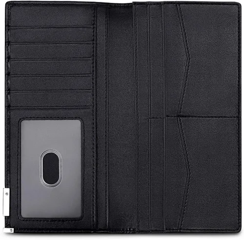 Vista 6 de JEEBURYEE - Cartera de piel auténtica para hombre, diseño de RFID